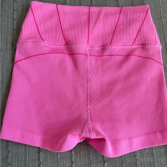 Aerie Vibrant Pink Ribbed Bike Shorts - Picture 3 of 3